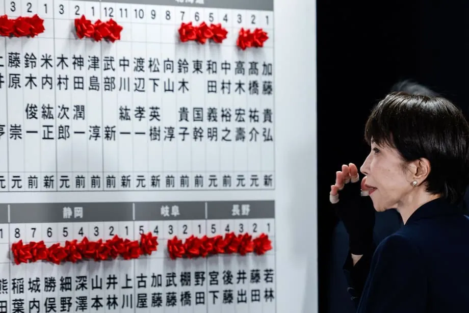 日本首位女性首相在選舉中大獲全勝，取得歷史性絕對多數